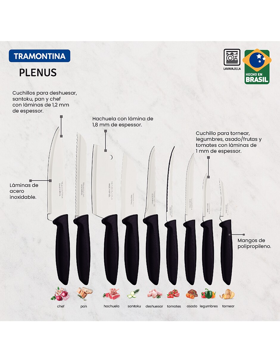 Set de cuchillos Plenus 9 piezas