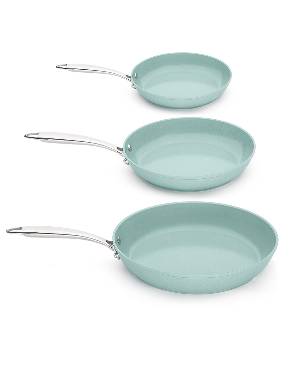 Set de sartenes con tapa de aluminio 3 piezas 2