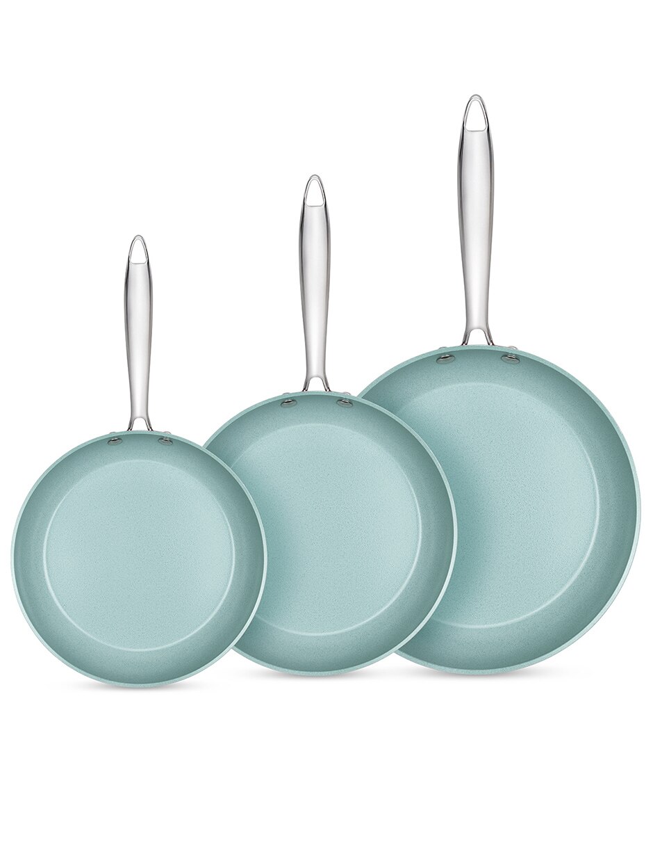 Set de sartenes con tapa de aluminio 3 piezas 4