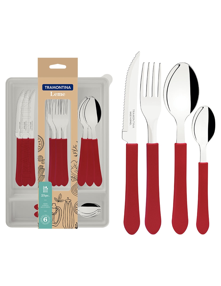 Set cubiertos leme de acero inoxidable 25 piezas
