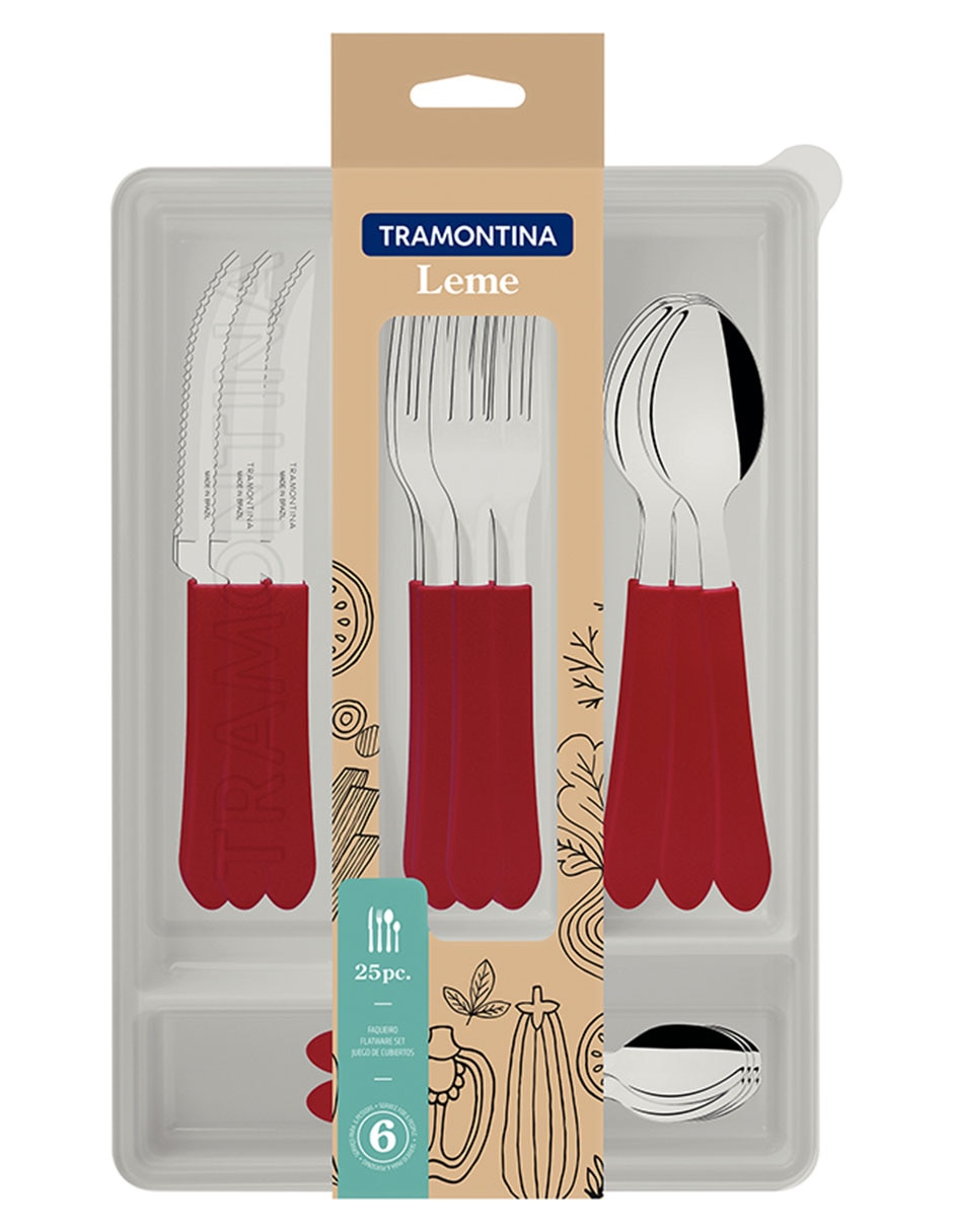 Set cubiertos leme de acero inoxidable 25 piezas