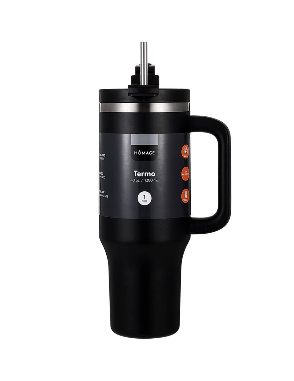 Termo de acero inoxidable con tapa a presión 1.2 L 1