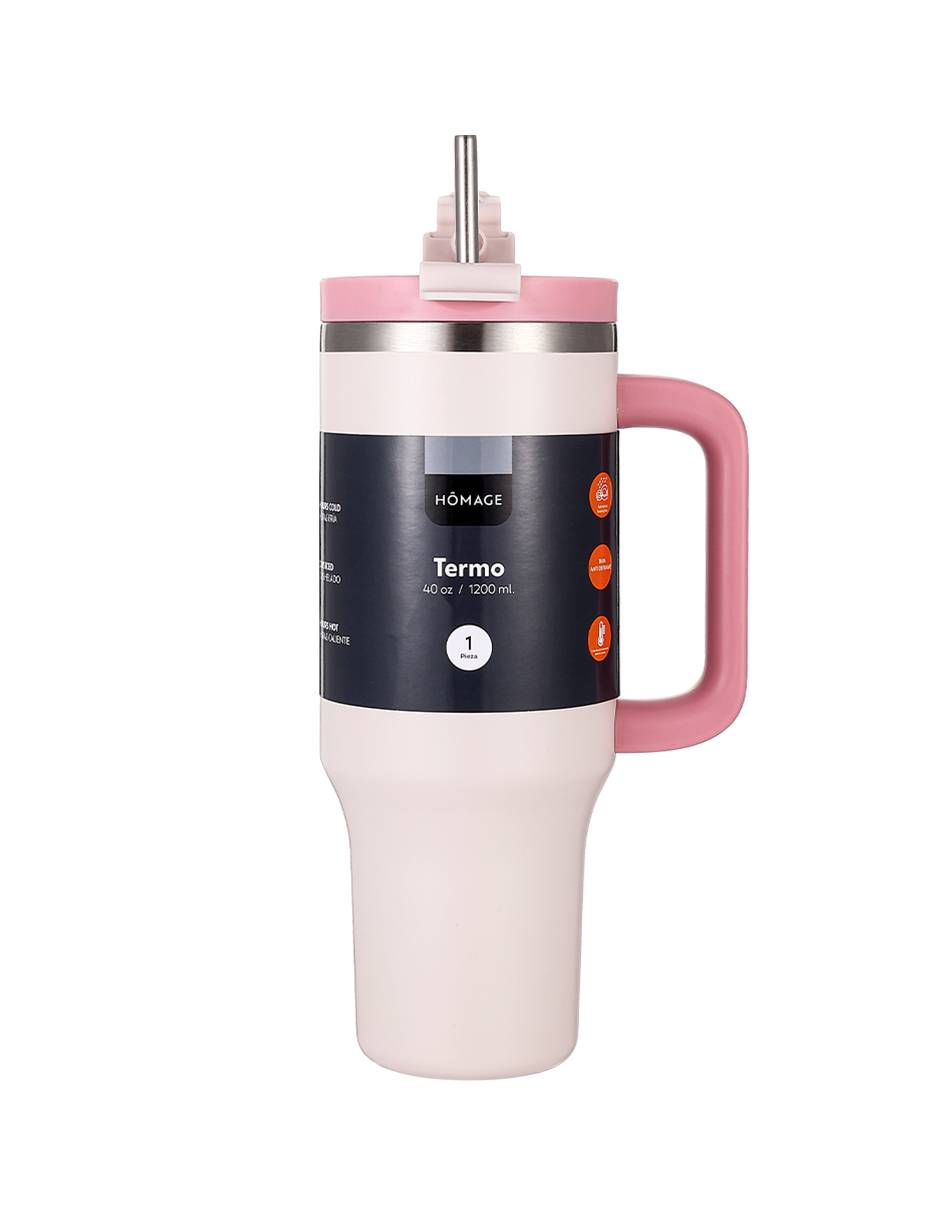 Termo de acero inoxidable con tapa a presión 1.2 L 1