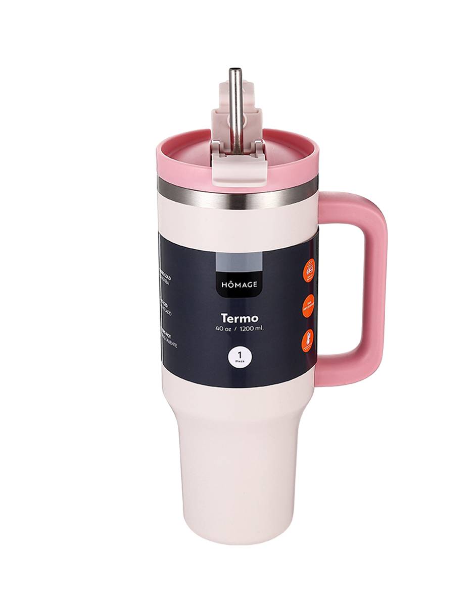 Termo de acero inoxidable con tapa a presión 1.2 L