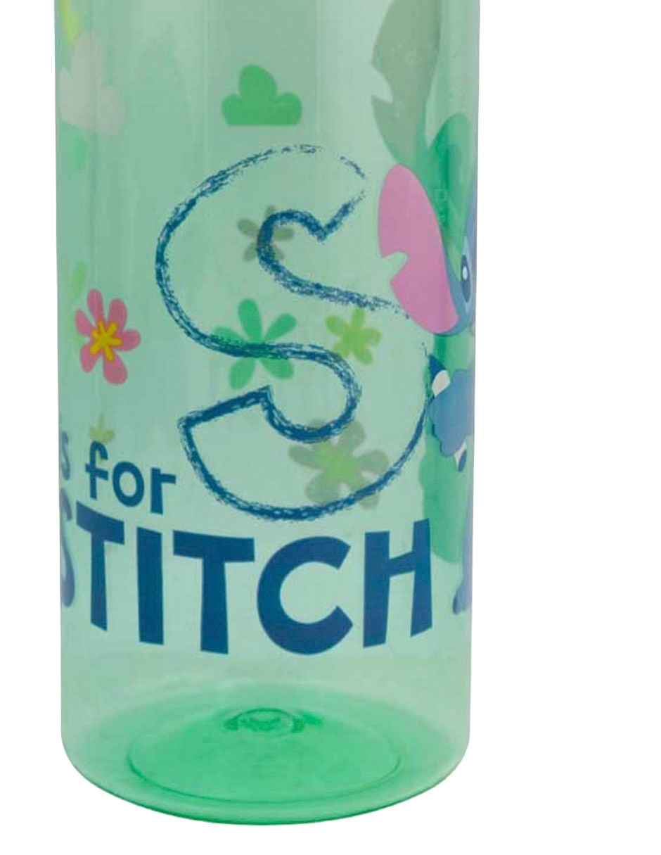 Botella de agua de plástico Siglo XXI Stitch con tapa push pull 500 ml
