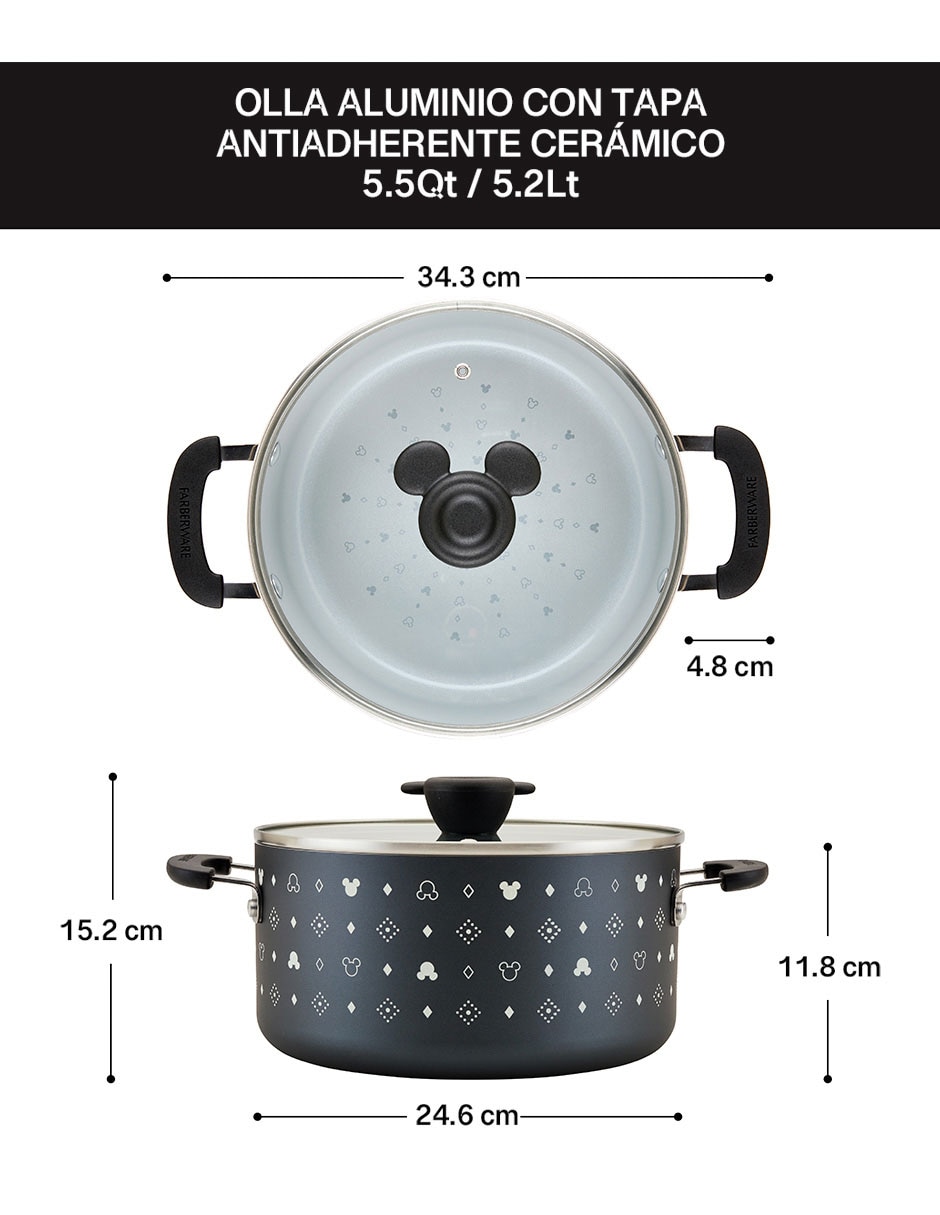 Olla con tapa Fraberware Mickey Mouse 19