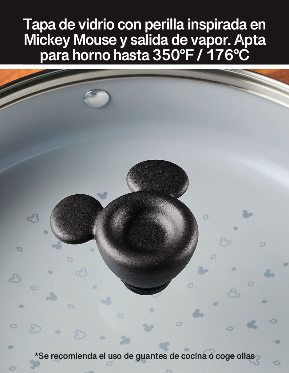 Sartén con tapa Mickey Mouse de aluminio