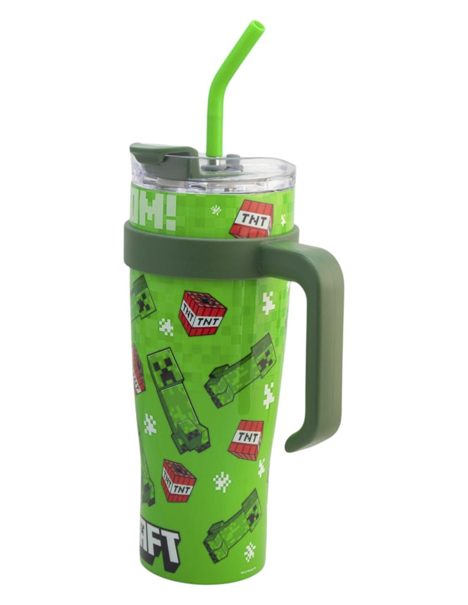 Termo Siglo XXI de acero inoxidable Minecraft con tapa rosca