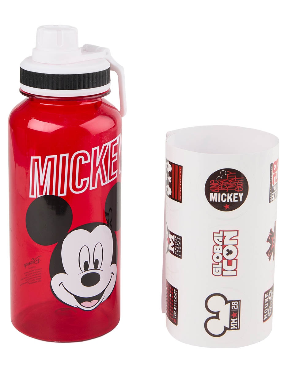 Botella de agua Siglo XXI de plástico Mickey Mouse con tapa rosca 946 ml