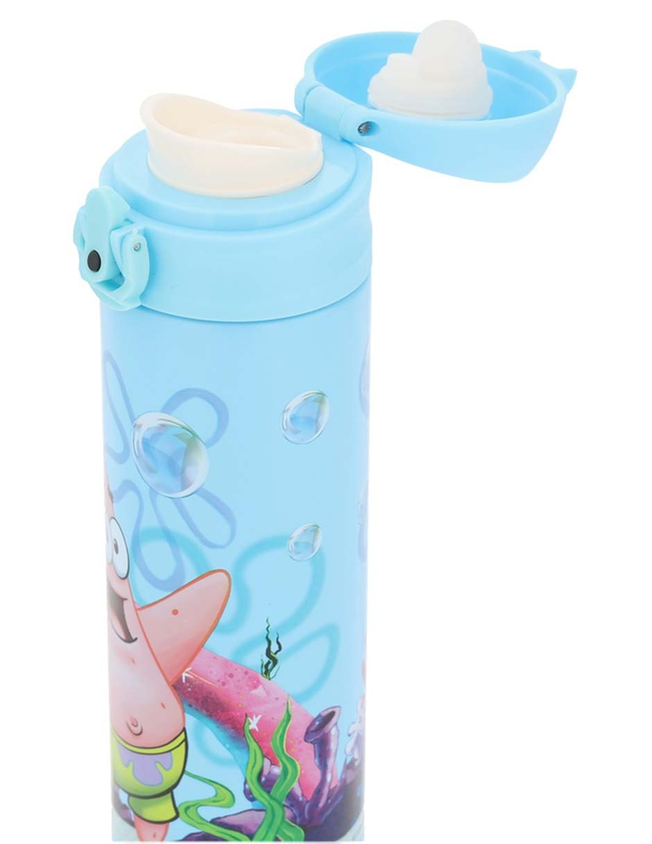 Termo Siglo XXI de acero inoxidable Bob Esponja con tapa push pull 400 ml