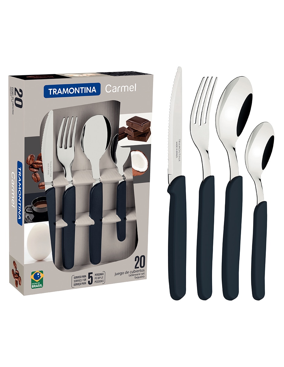 Set cubiertos carmel de acero inoxidable 20 piezas