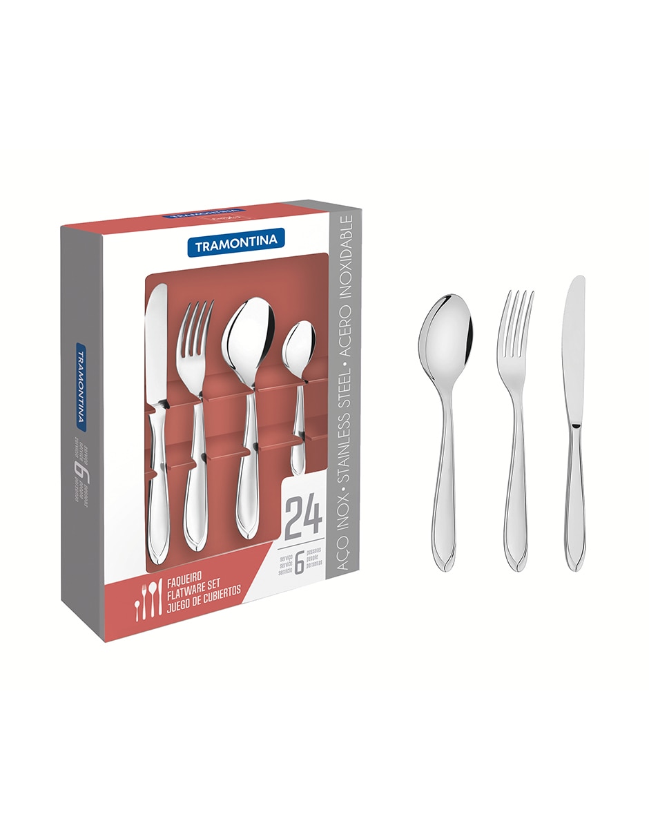 Set cubiertos laguna de acero inoxidable 24 piezas 2