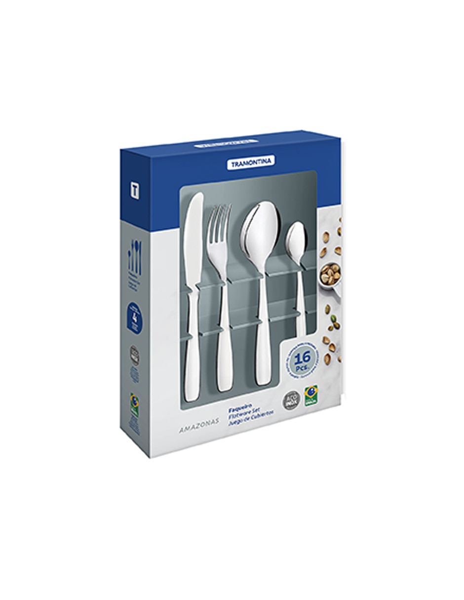 Set cubiertos de acero inoxidable 16 piezas