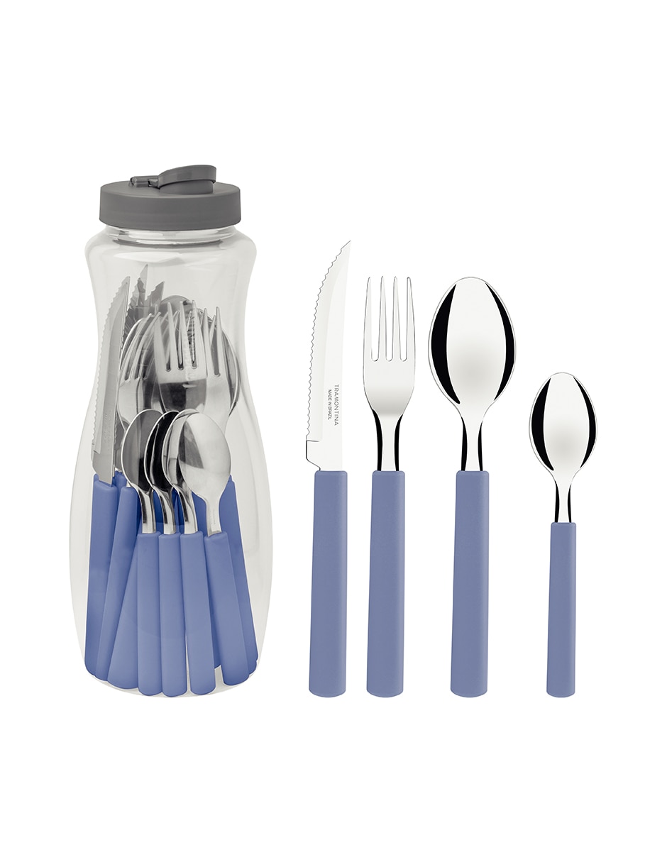 Set cubiertos gamboa de acero inoxidable 16 piezas