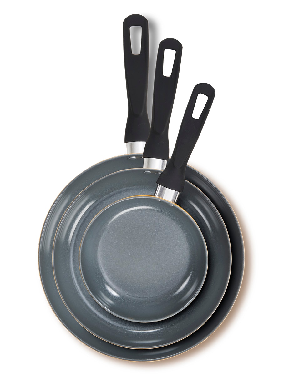 Set de sartenes de aluminio 3 piezas