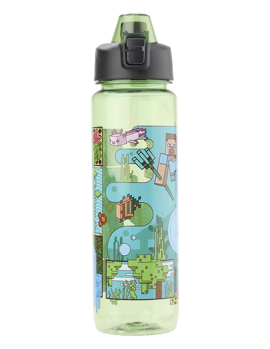 Botella de agua Siglo XXI de plástico Minecraft con tapa rosca 1 L