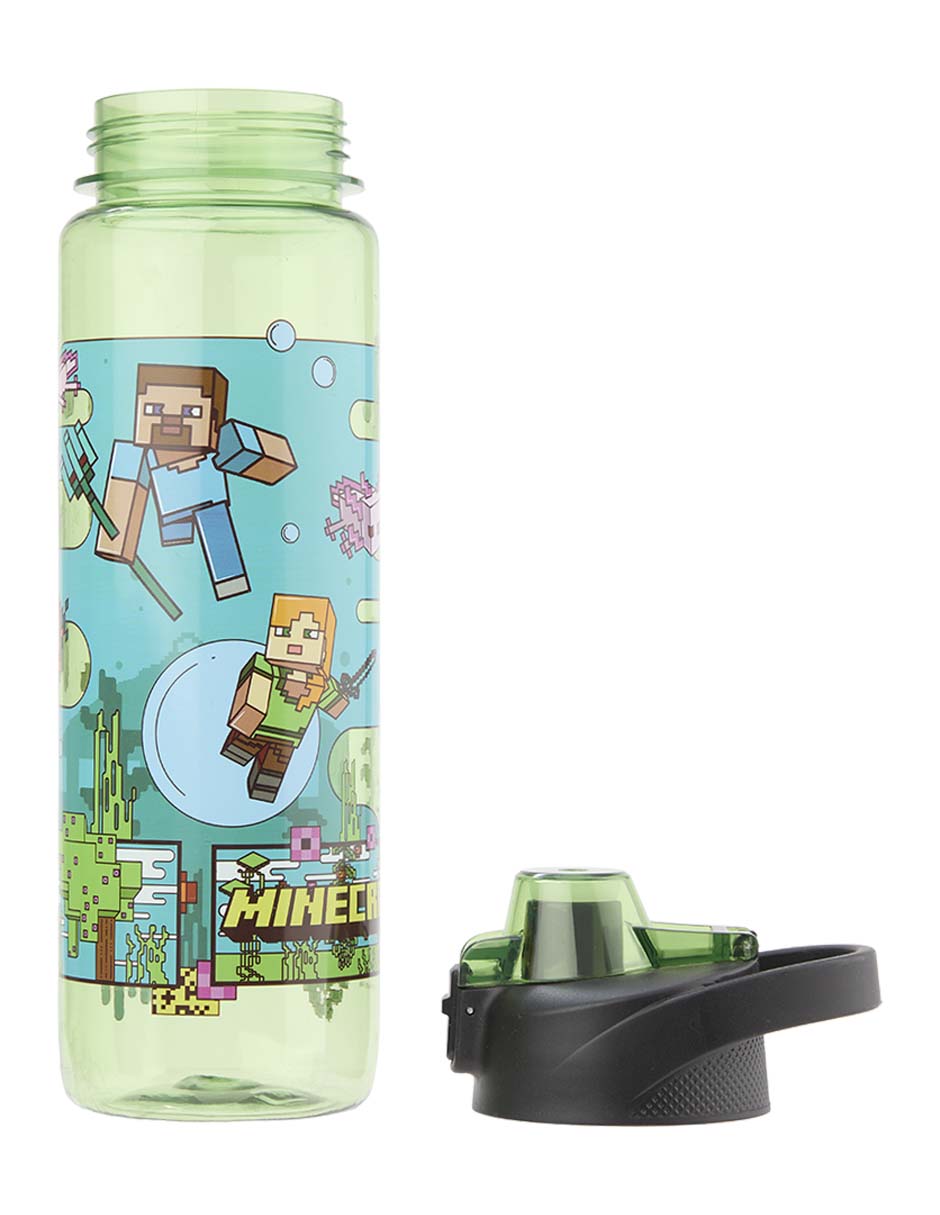 Botella de agua Siglo XXI de plástico Minecraft con tapa rosca 1 L