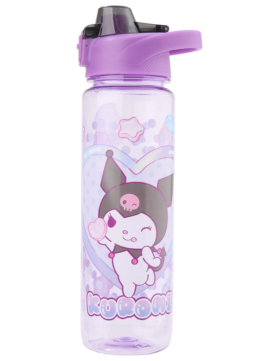 Botella de agua Siglo XXI Kuromi con tapa push pull 1L