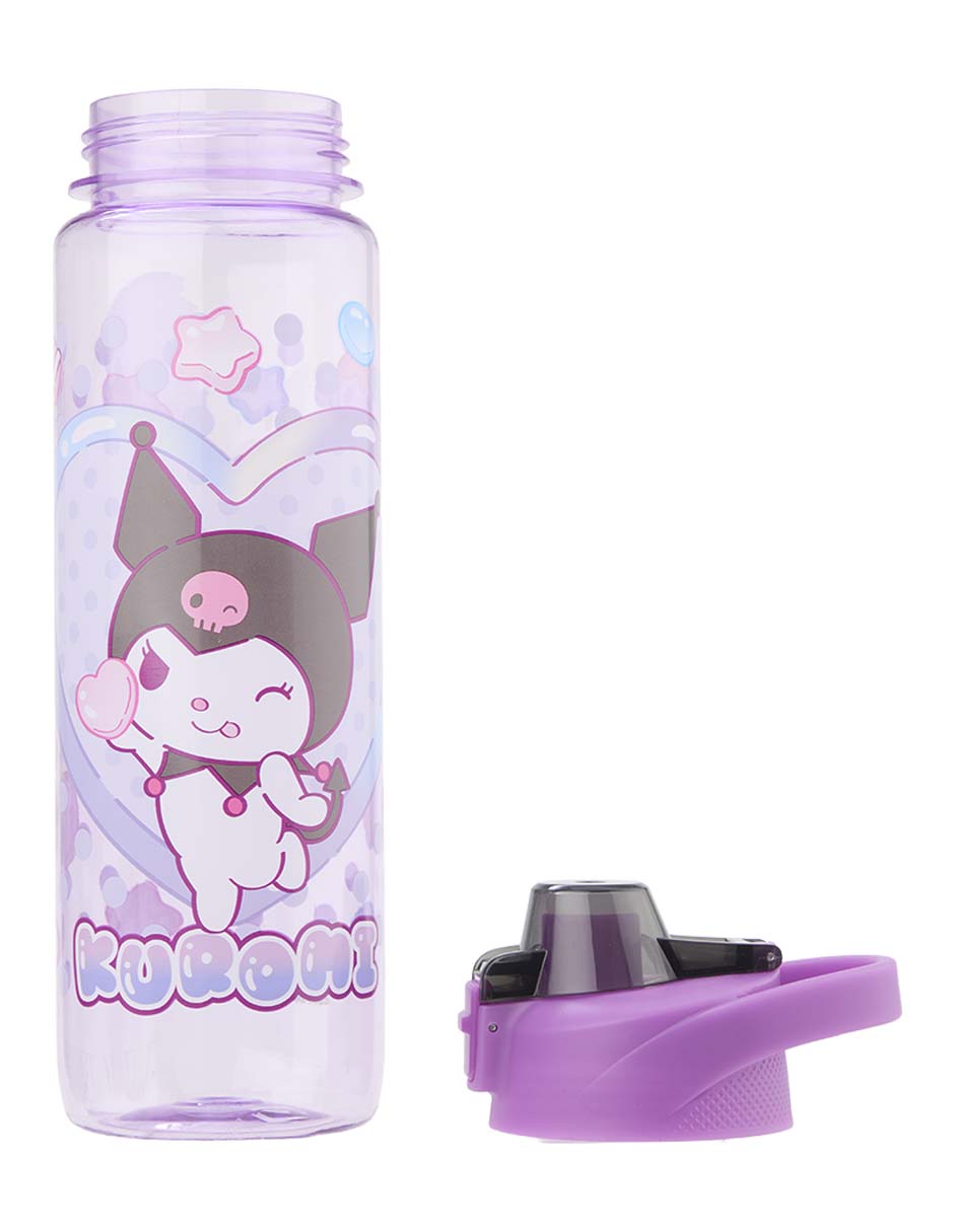 Botella de agua Siglo XXI Kuromi con tapa push pull 1L