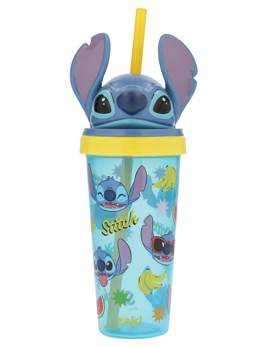 Termo Siglo XXI de plástico Stitch con tapa rosca