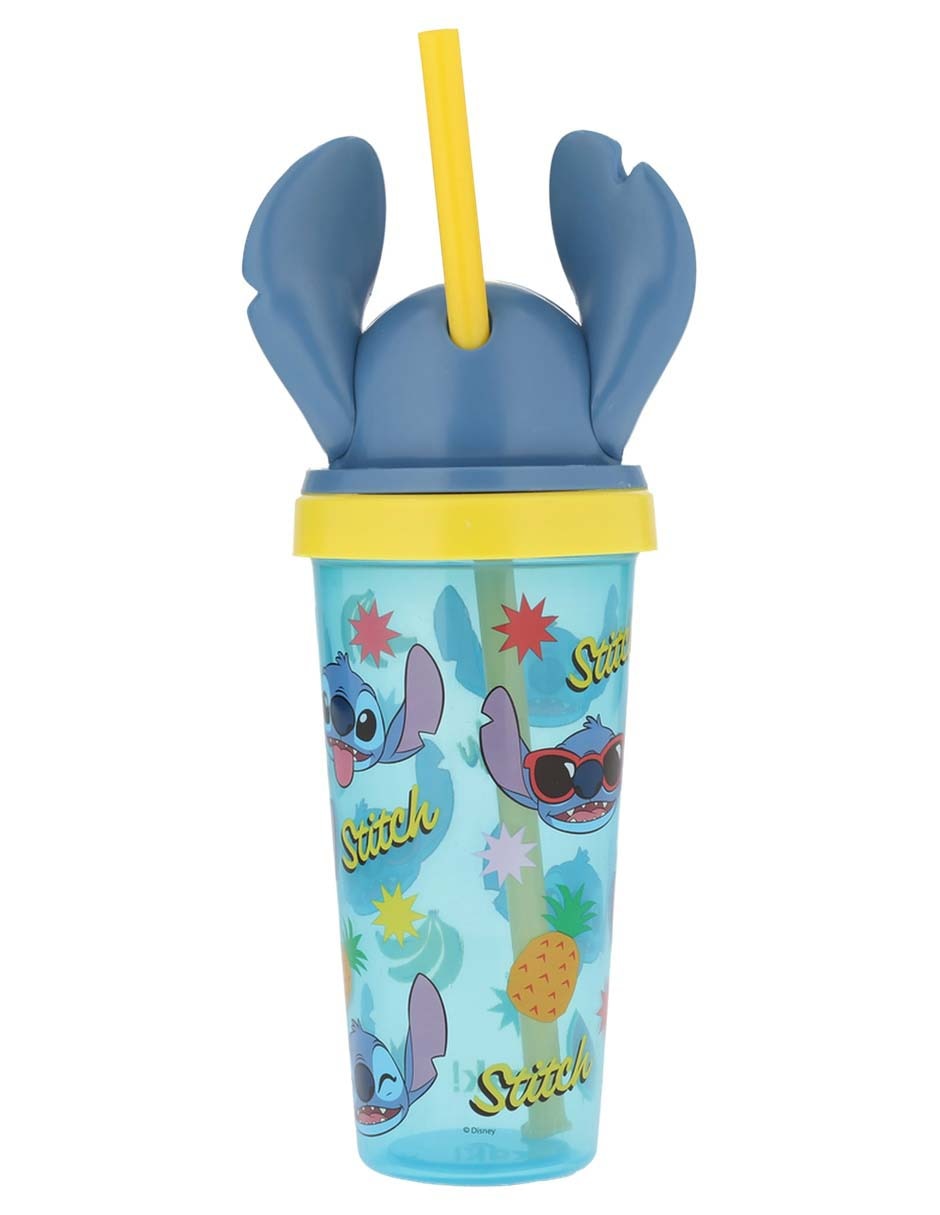 Termo Siglo XXI de plástico Stitch con tapa rosca