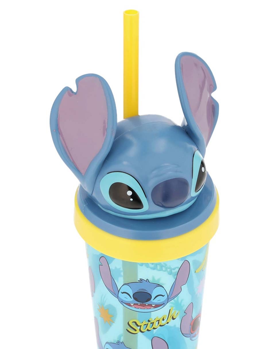 Termo Siglo XXI de plástico Stitch con tapa rosca
