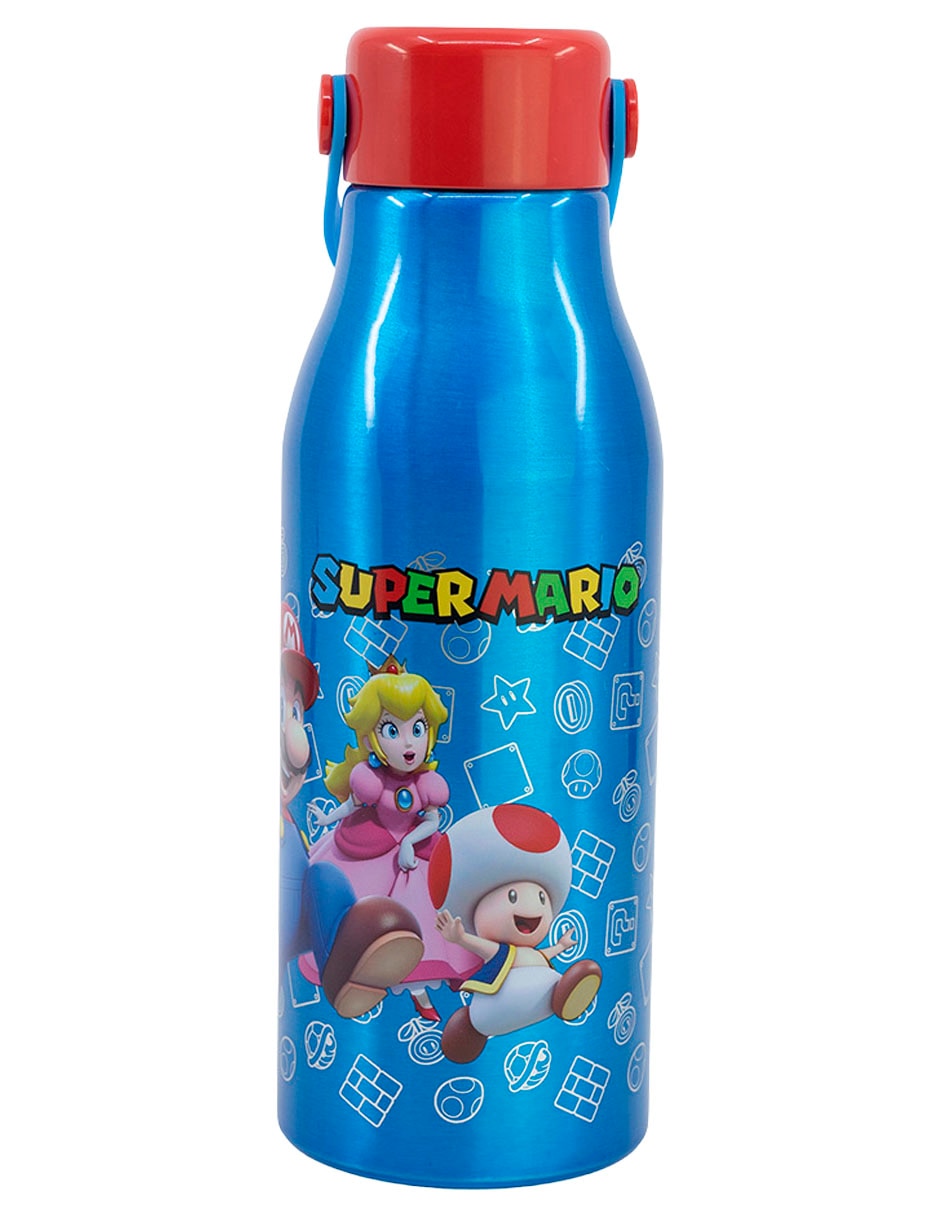 Botella de agua de aluminio Super Mario con tapa rosca 600 ml Botella de agua de aluminio Super Mario con tapa rosca 600 ml