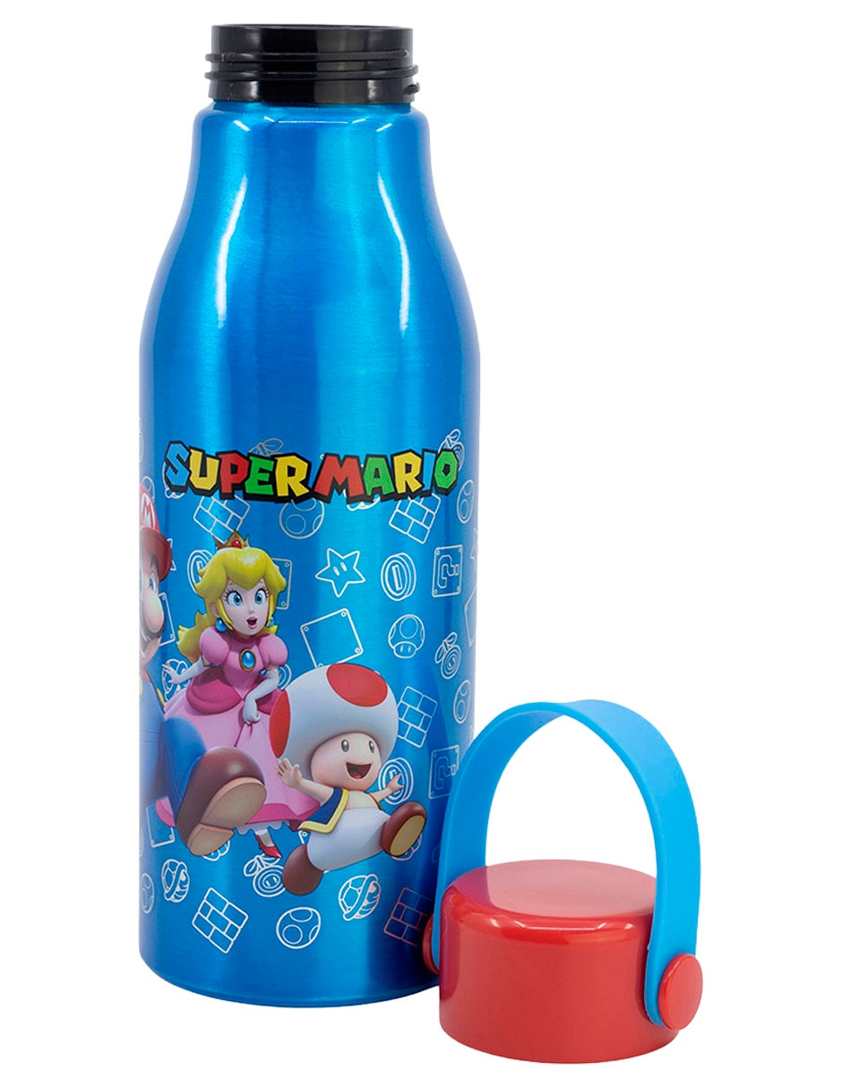 Botella de agua de aluminio Super Mario con tapa rosca 600 ml 4