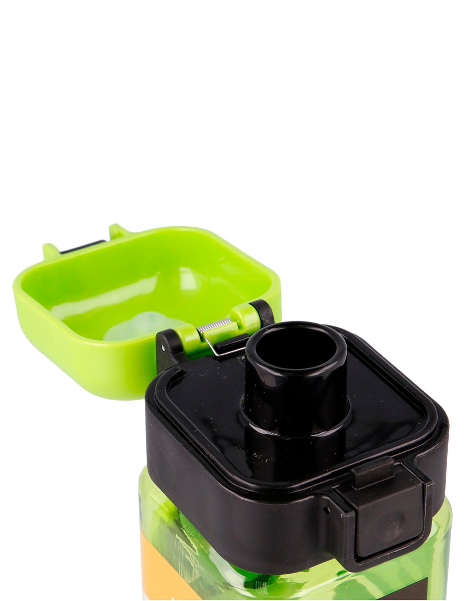 Botella de agua de plástico Minecraft con tapa push up 550 ml