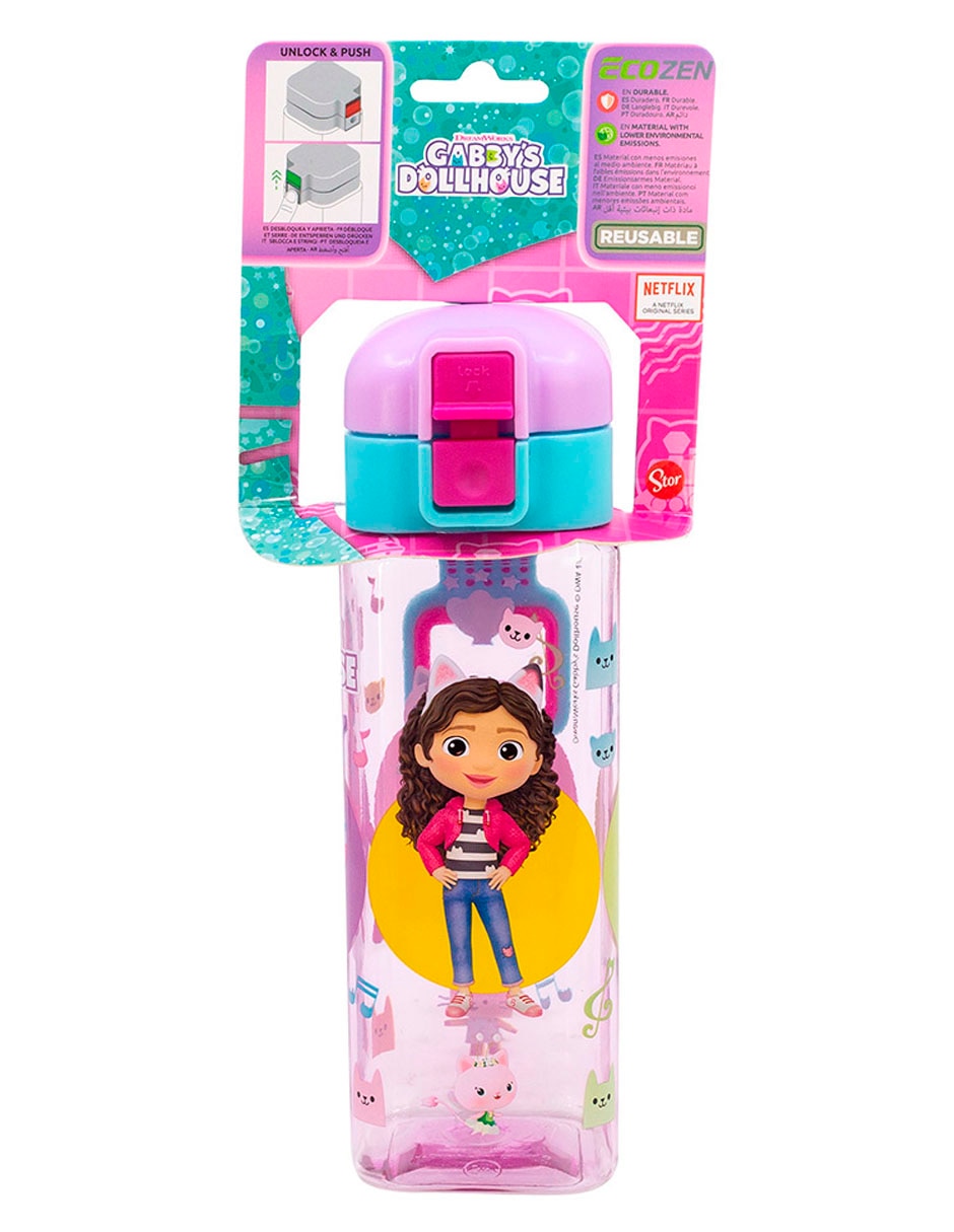 Botella de agua Plástico con tapa Push pull 430 ml 6