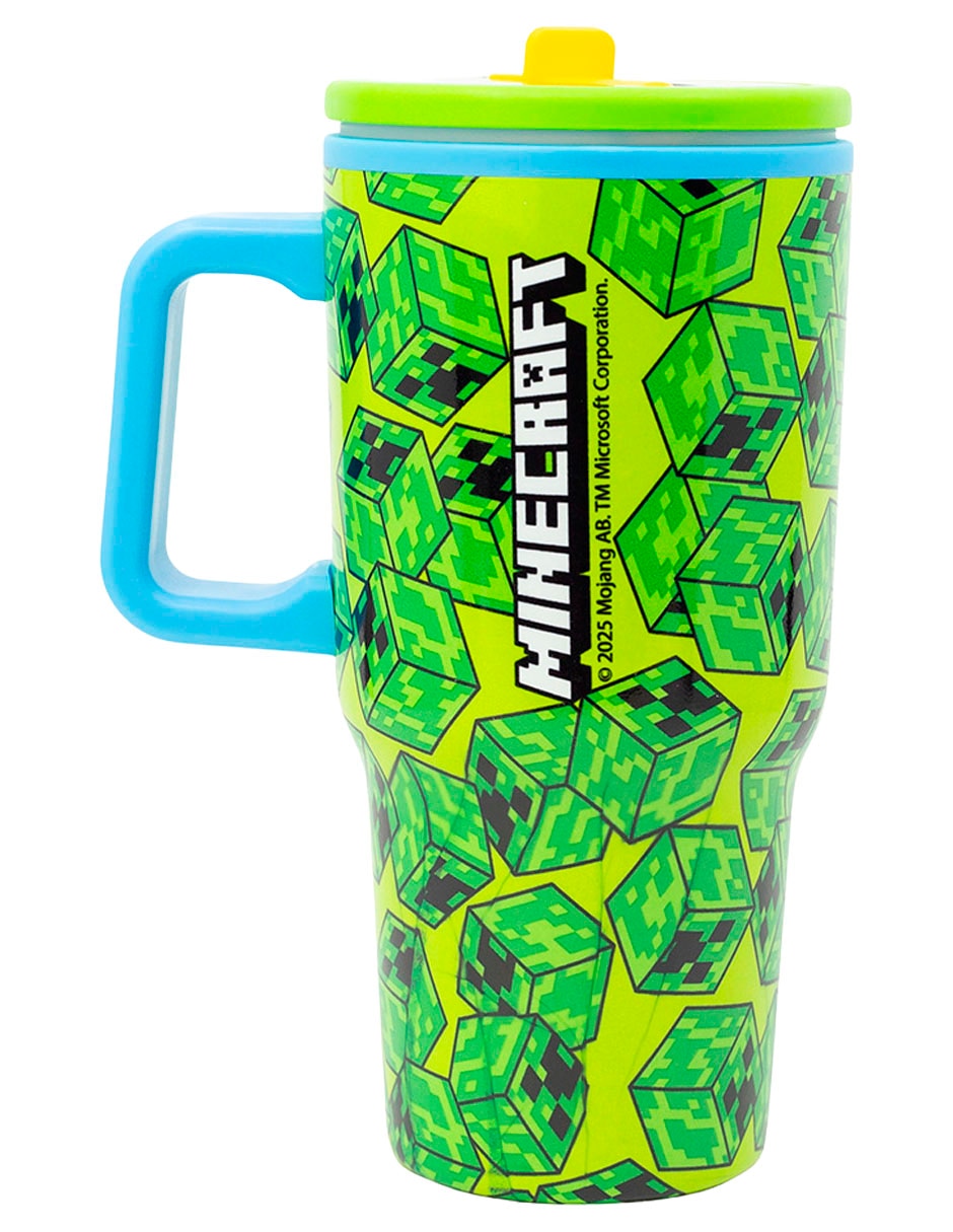 Termo de acero inoxidable minecraft con tapa rosca 640 ml 4