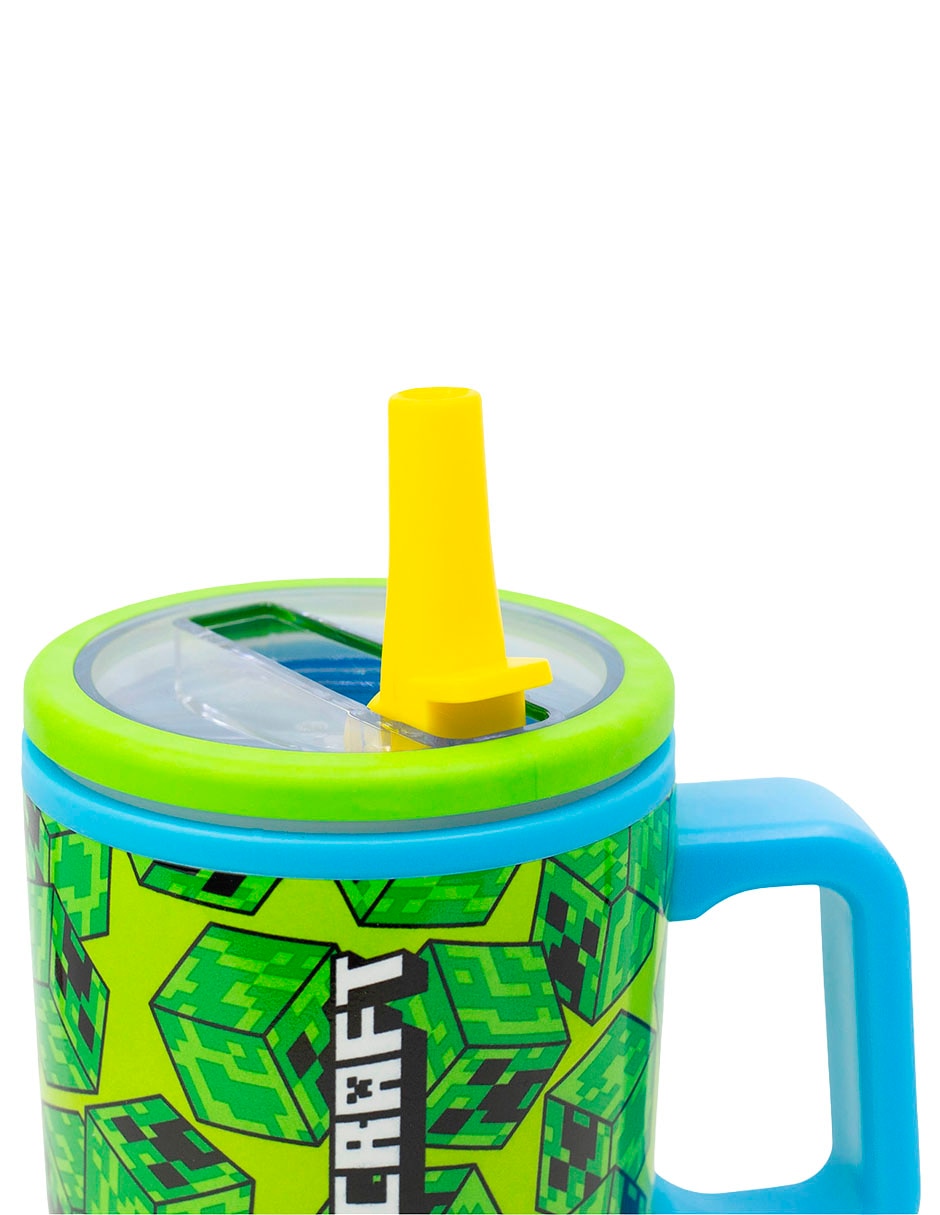 Termo de acero inoxidable minecraft con tapa rosca 640 ml 3
