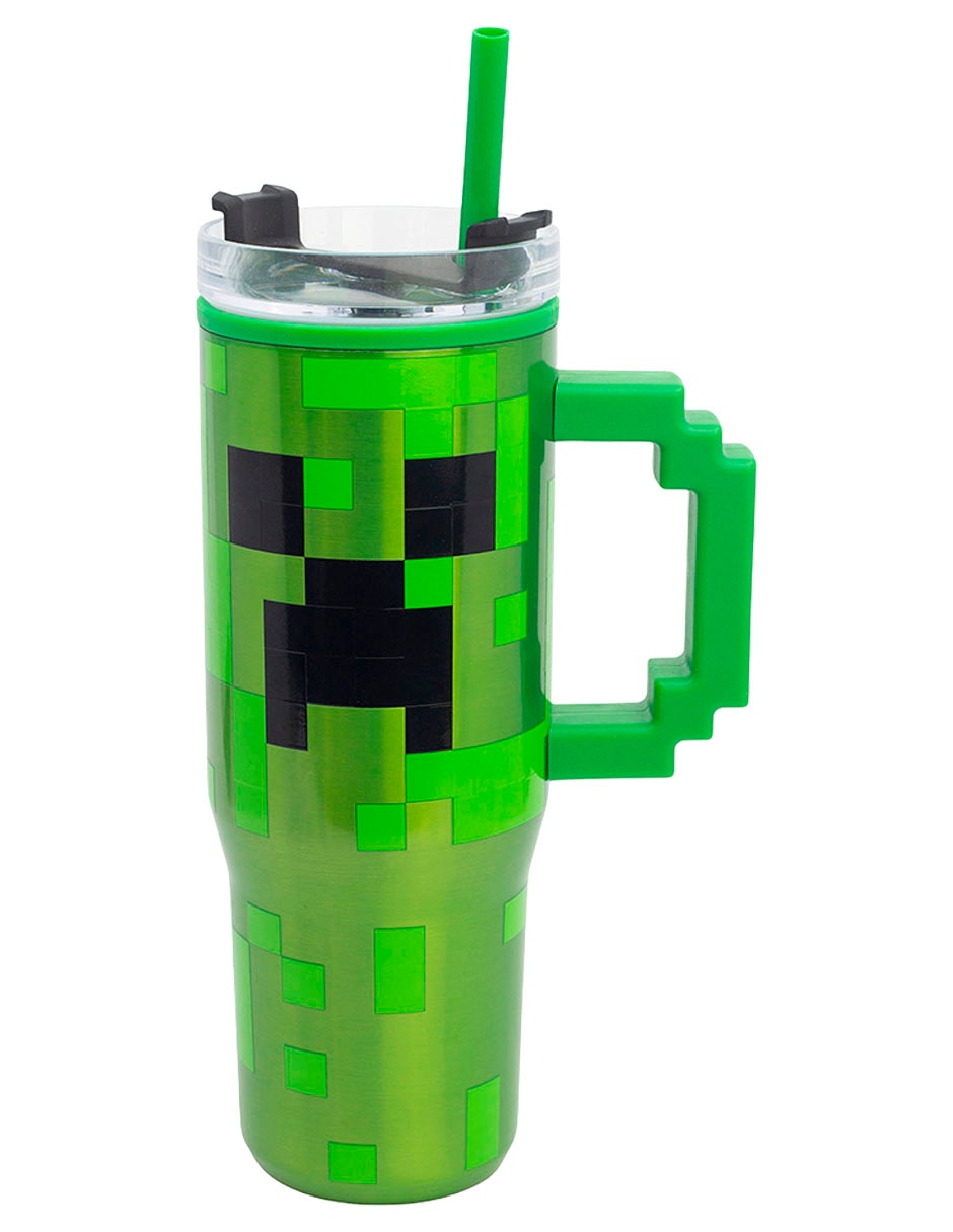 Termo de acero inoxidable minecraft creeper ultimate con tapa rosca 1.8 l