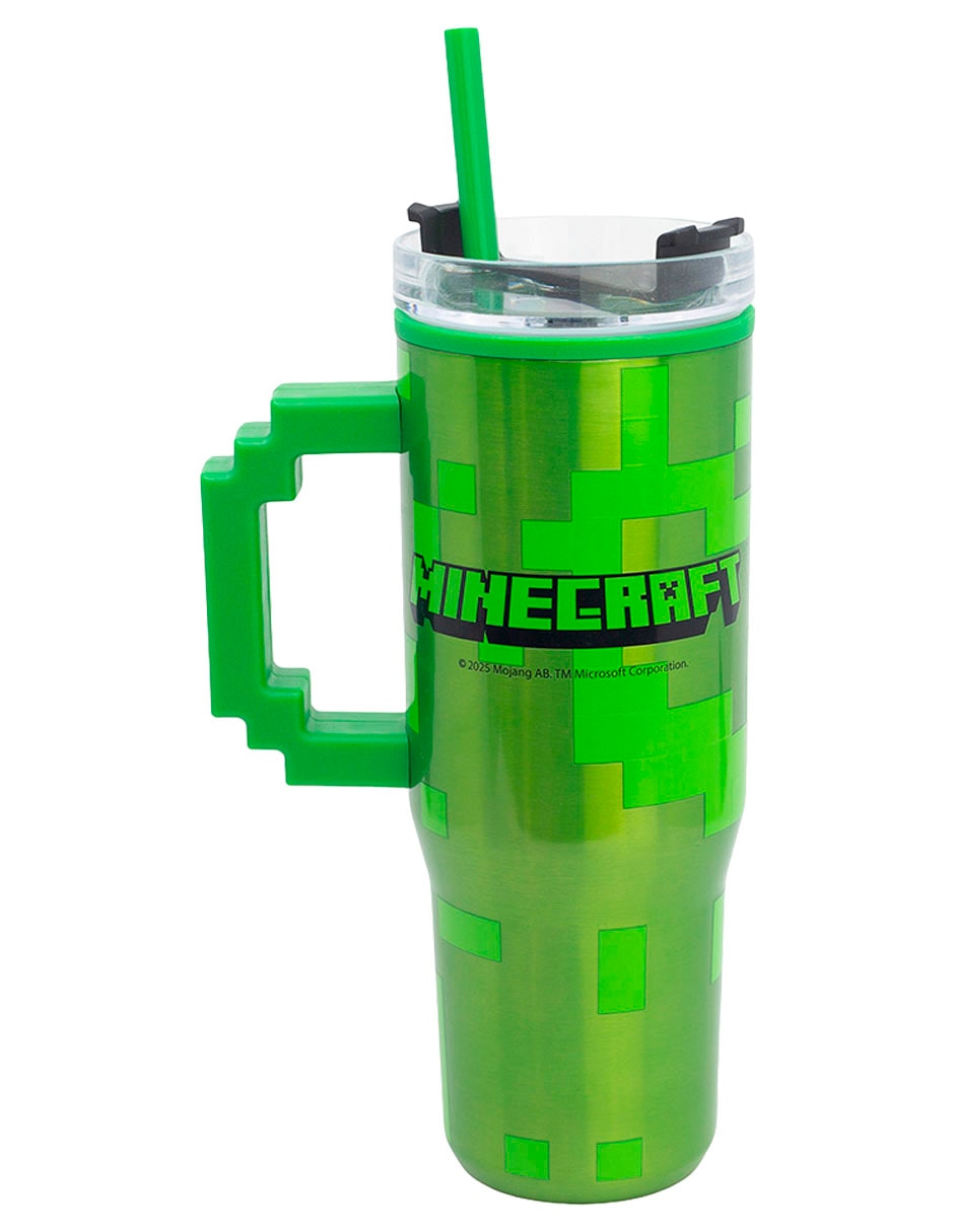 Termo de acero inoxidable minecraft creeper ultimate con tapa rosca 1.8 l