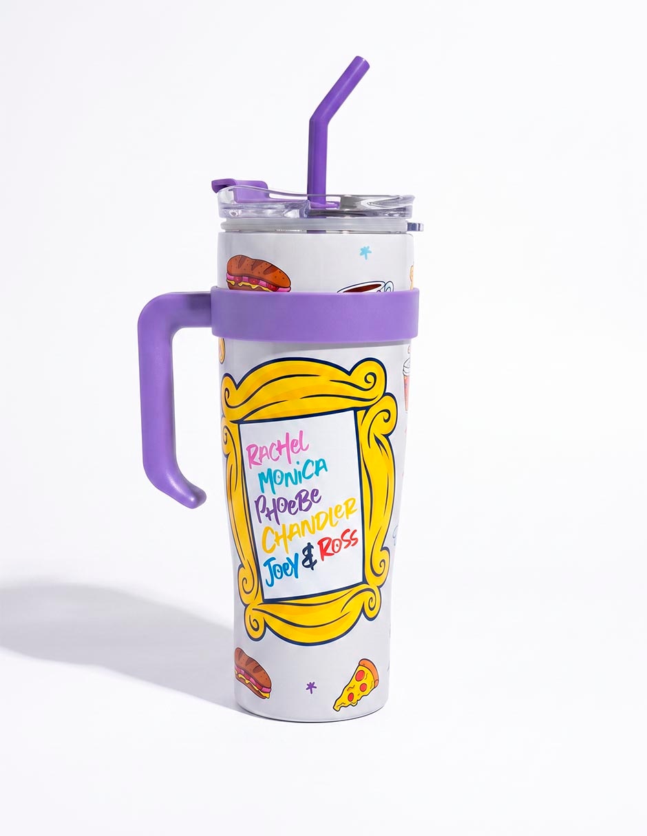 Termo de acero inoxidable friends con tapa rosca 940 ml Termo de acero inoxidable friends con tapa rosca 940 ml