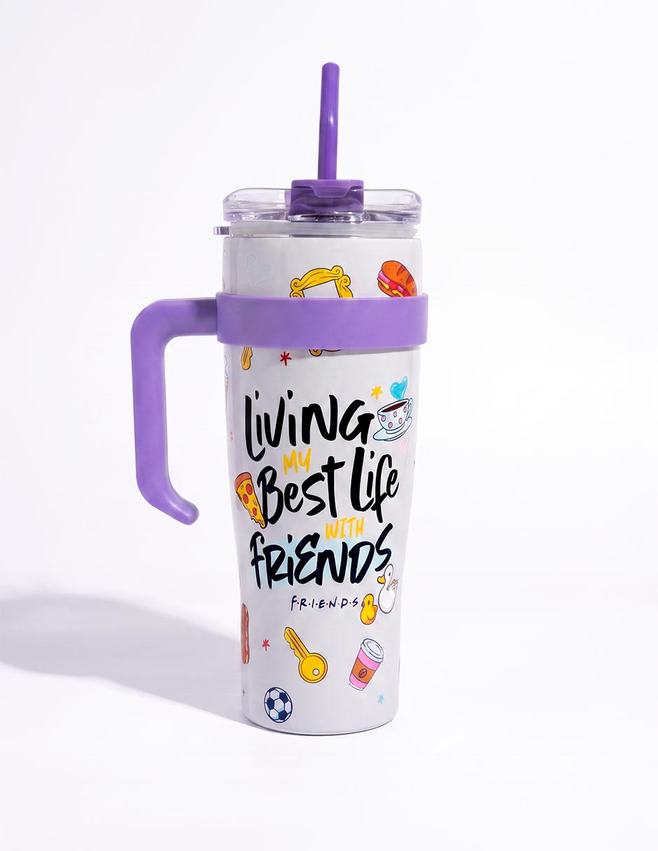 Termo de acero inoxidable friends con tapa rosca 940 ml 3