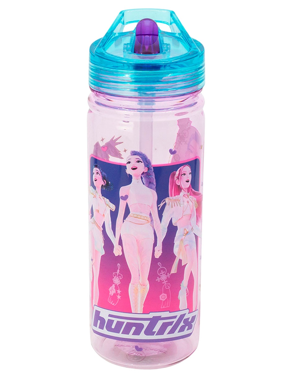 Botella de agua de plástico Guerreras K-Pop con tapa abatible 650ml