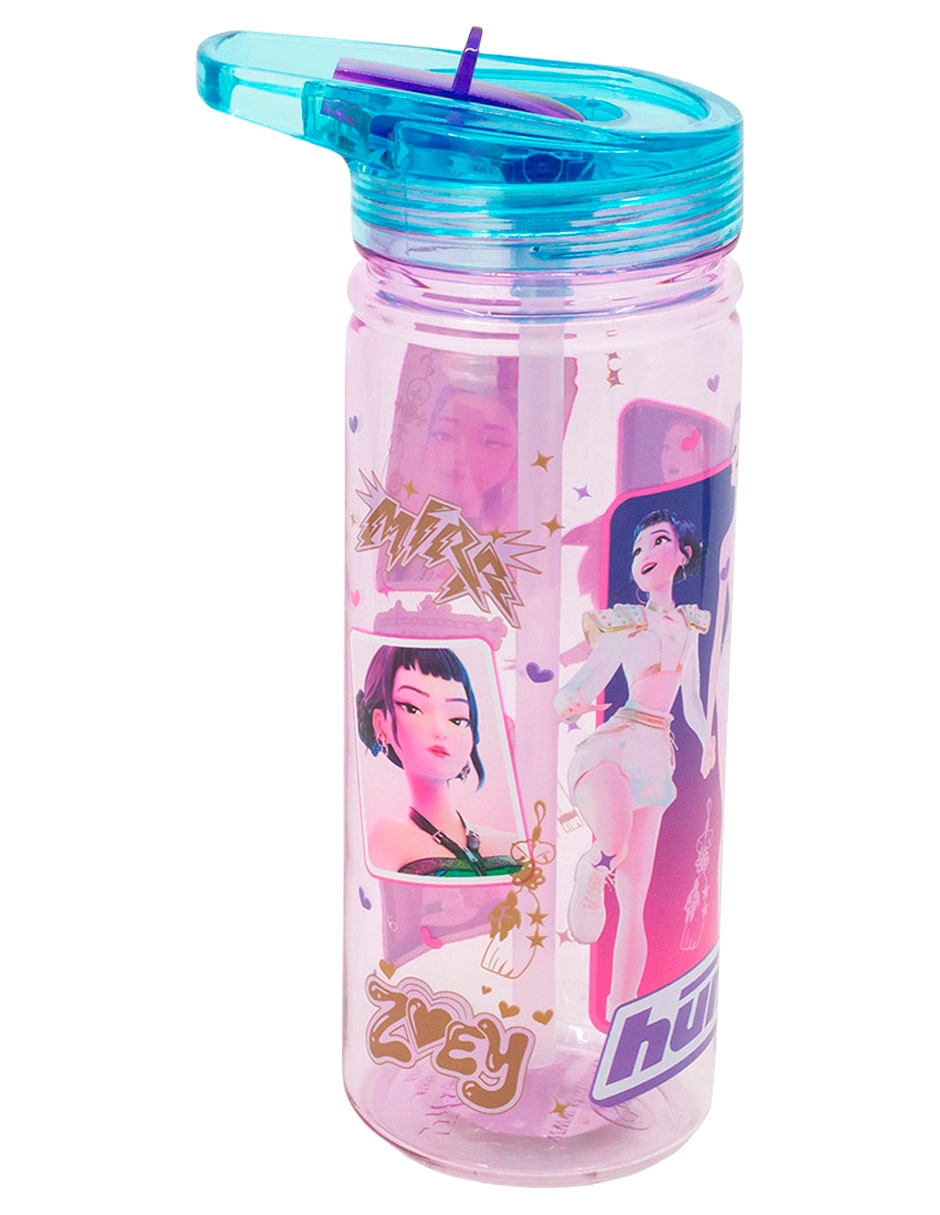 Botella de agua de plástico Guerreras K-Pop con tapa abatible 650ml 2