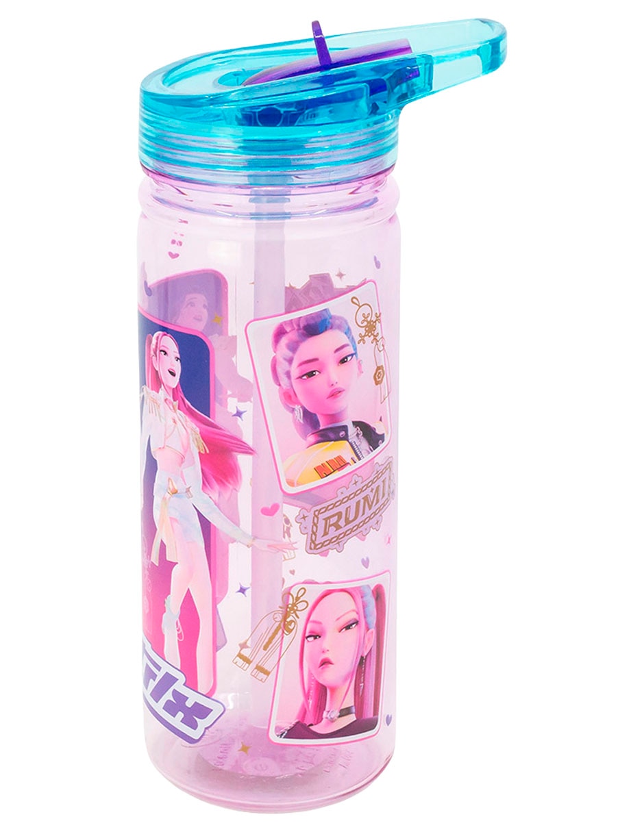 Botella de agua de plástico Guerreras K-Pop con tapa abatible 650ml 3