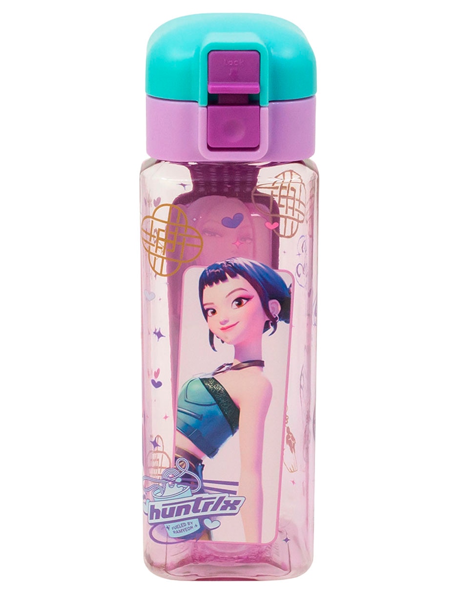 Botella de agua de plástico con tapa push pull