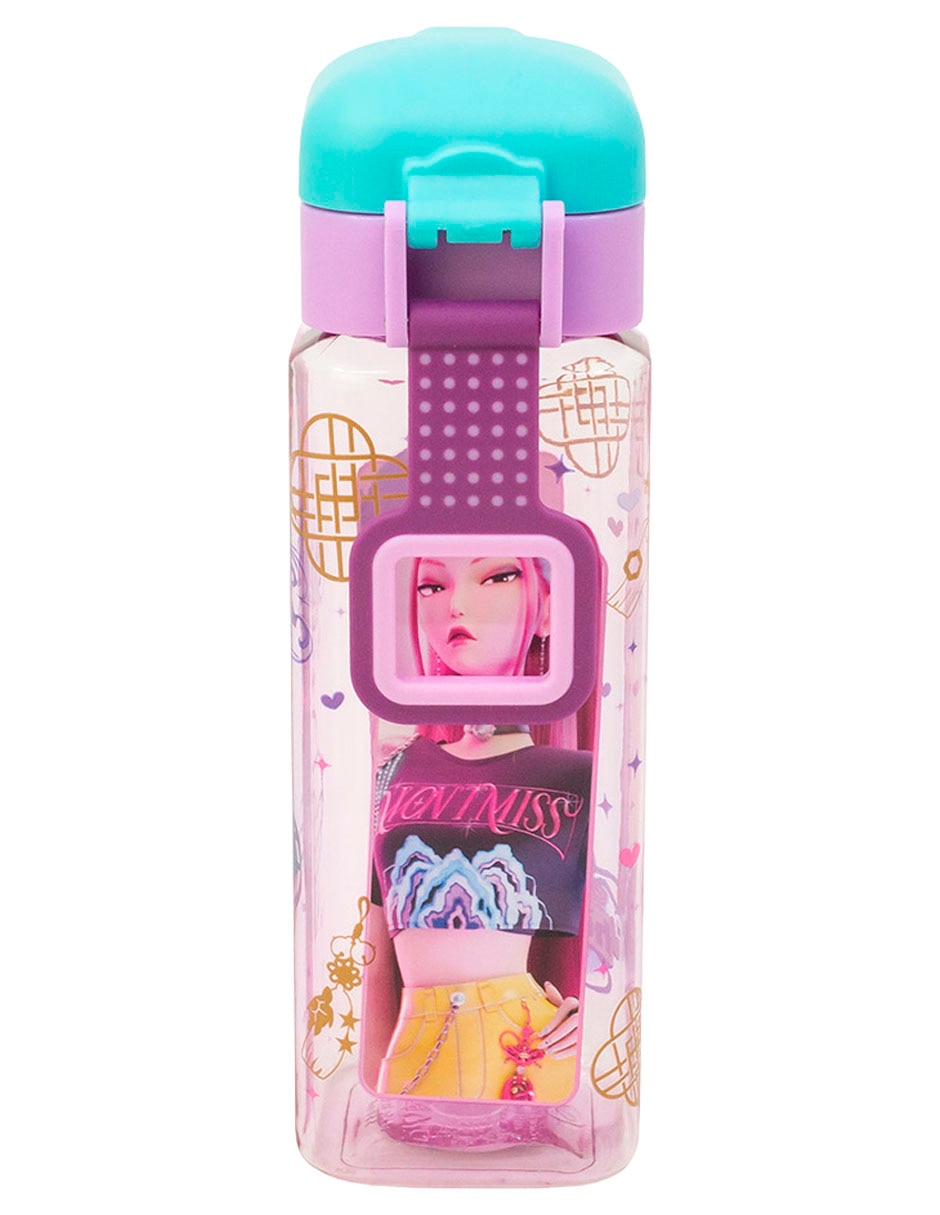 Botella de agua de plástico con tapa push pull