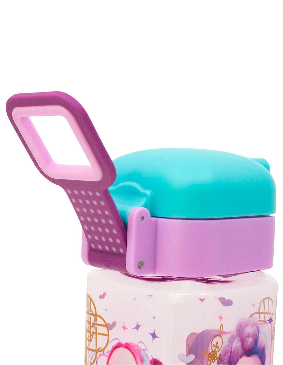 Botella de agua de plástico con tapa push pull 5