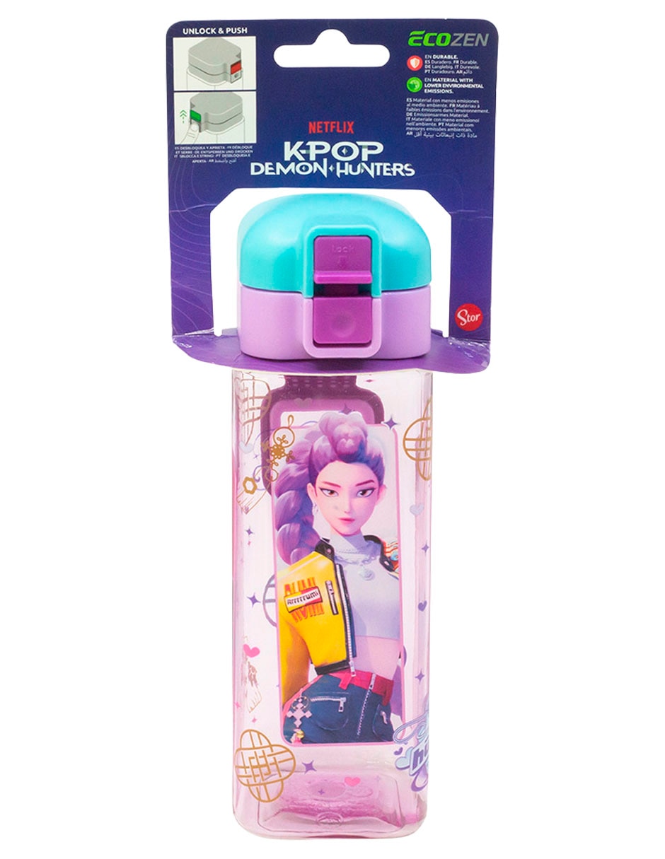 Botella de agua de plástico con tapa push pull 6