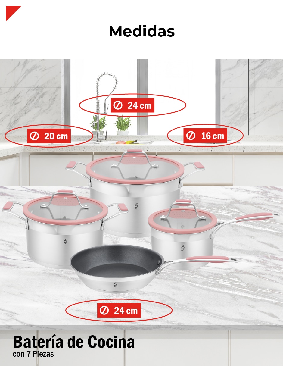 Batería de cocina de acero inoxidable antiadherente titanio 6 piezas piezas Batería de cocina de acero inoxidable antiadherente titanio 6 piezas piezas