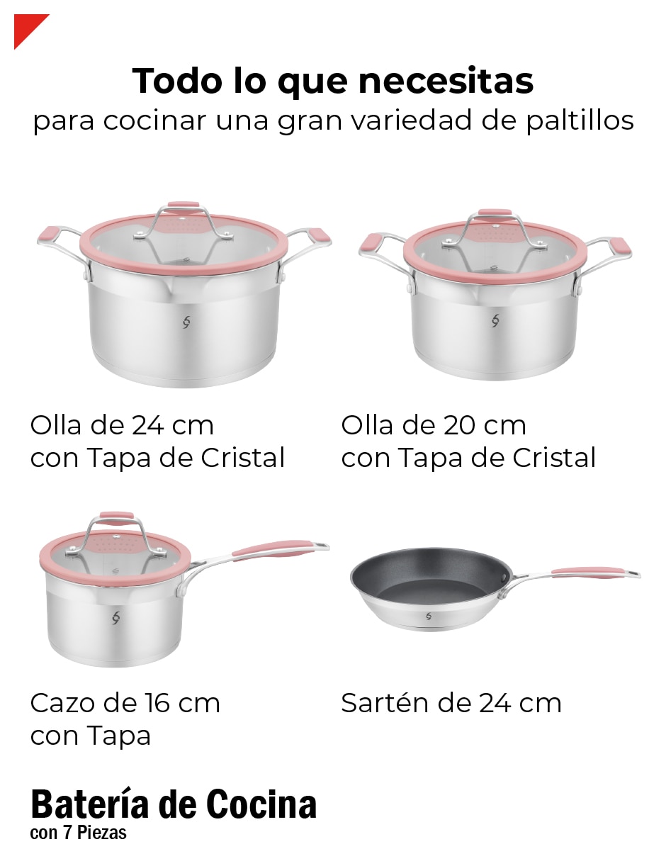 Batería de cocina de acero inoxidable antiadherente titanio 6 piezas piezas 4