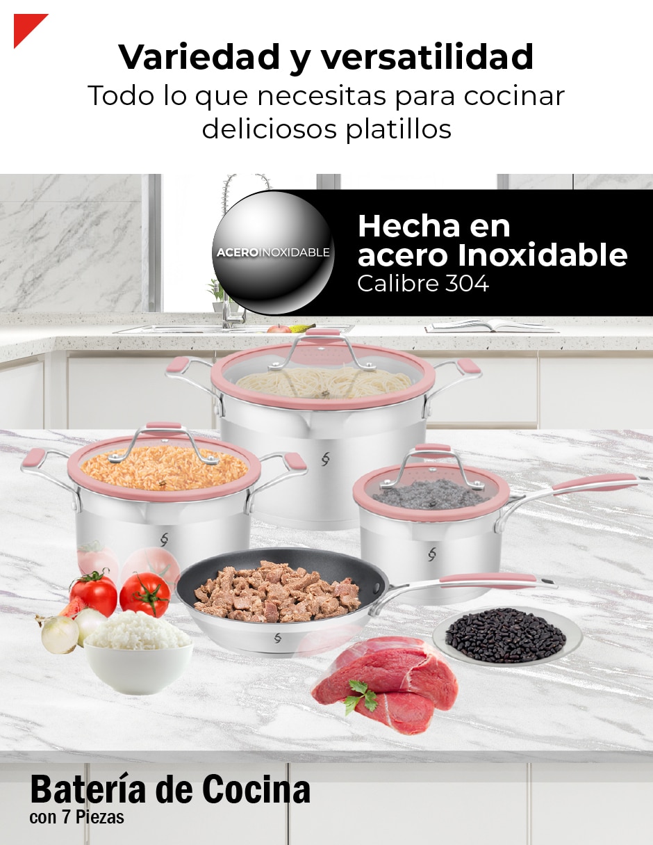Batería de cocina de acero inoxidable antiadherente titanio 6 piezas piezas 5