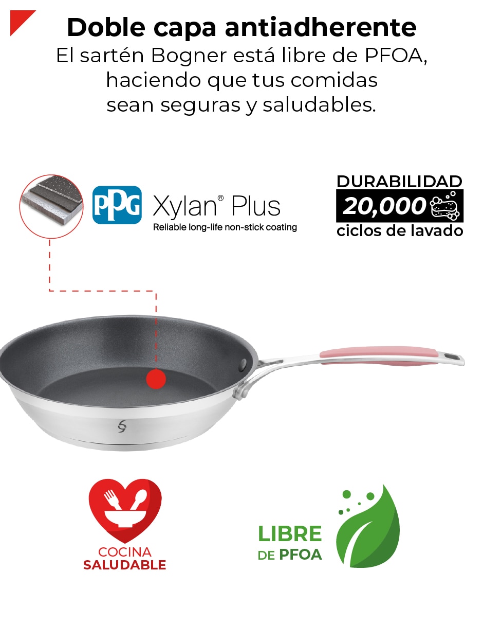 Batería de cocina de acero inoxidable antiadherente titanio 6 piezas piezas 6