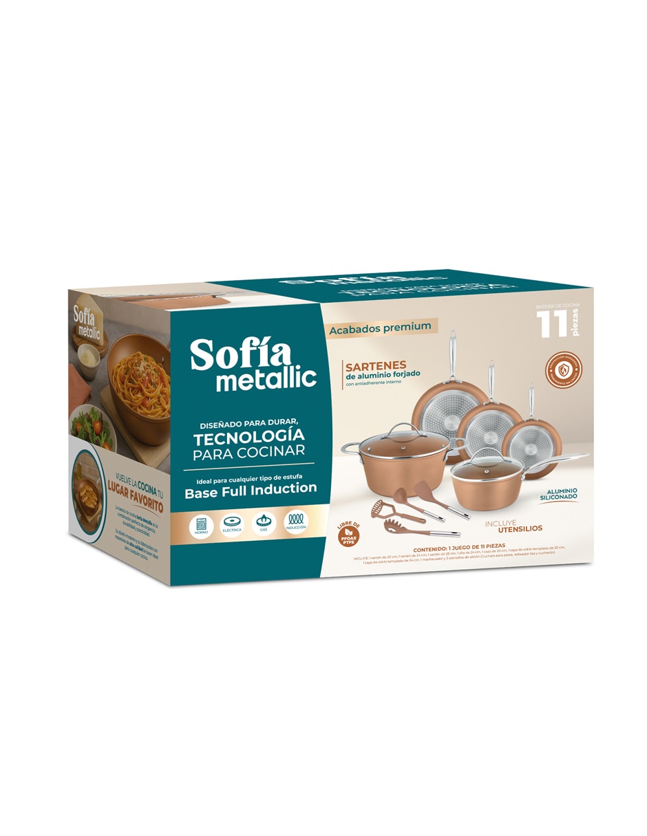Batería de cocina de acero inoxidable antiadherente sin PFOA 11 piezas 4