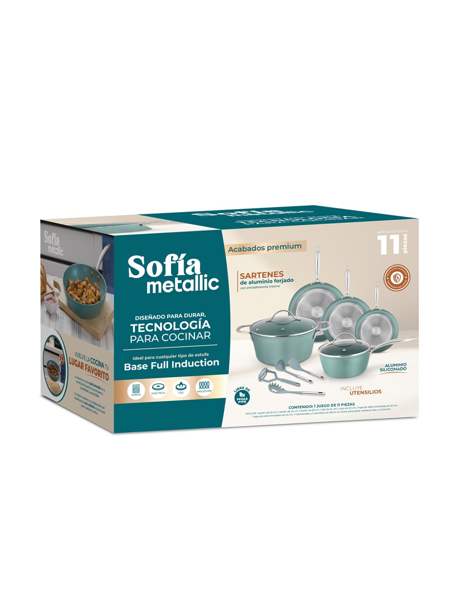 Batería de cocina de acero inoxidable antiadherente sin PFOA 11 piezas 9